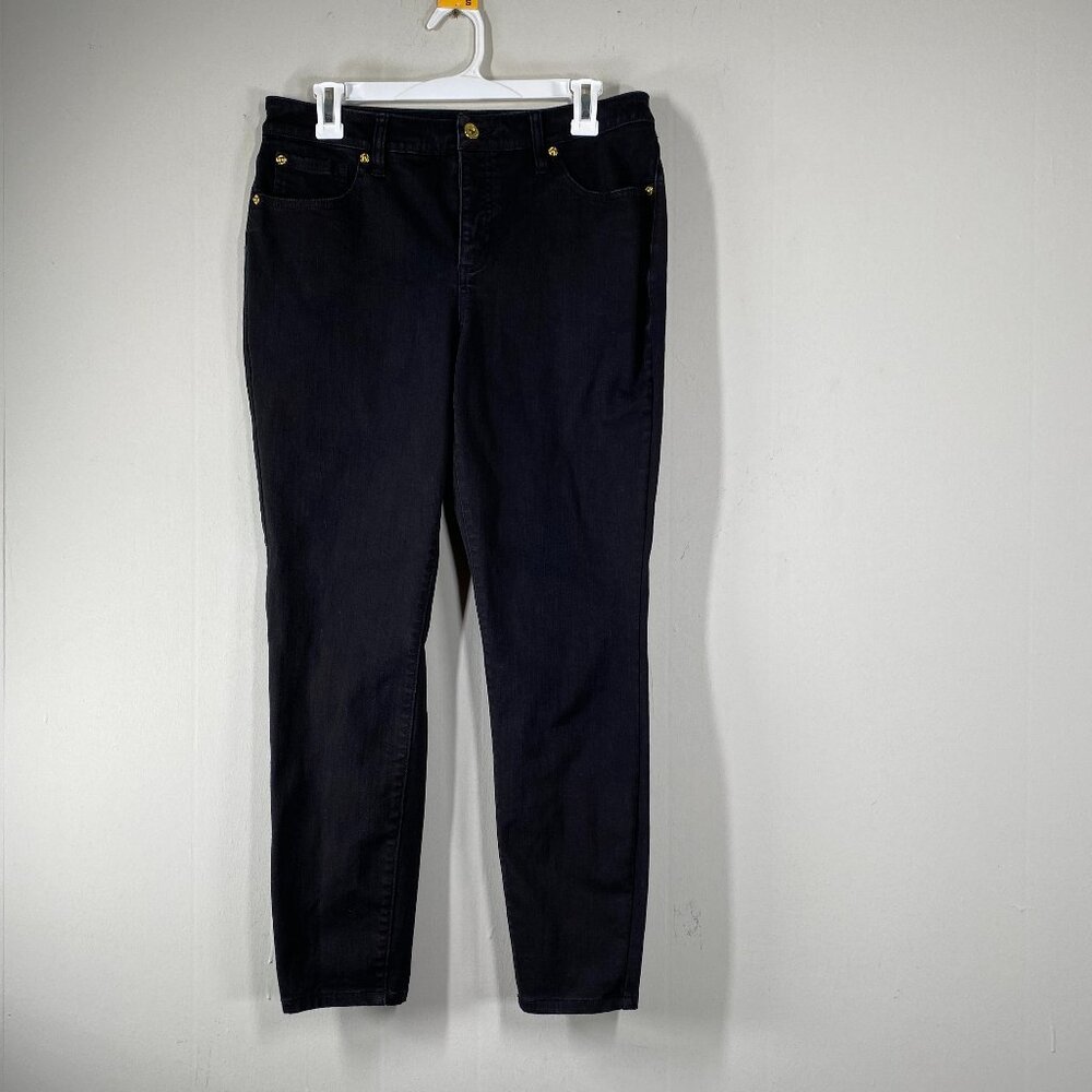 INC International Concepts SKINNY Denim Jeans Women's 10 Mid Rise Black Casual